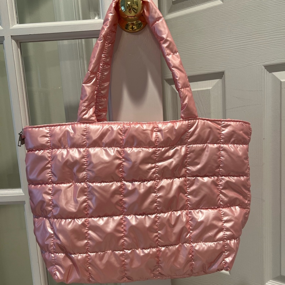 NWOT pink puffy tote
